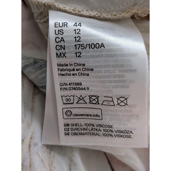 H&M Top Women's 12 Blouse Tropical Multicolor Hawaiian Parrots Vneck Tunic Coast - Picture 10 of 14